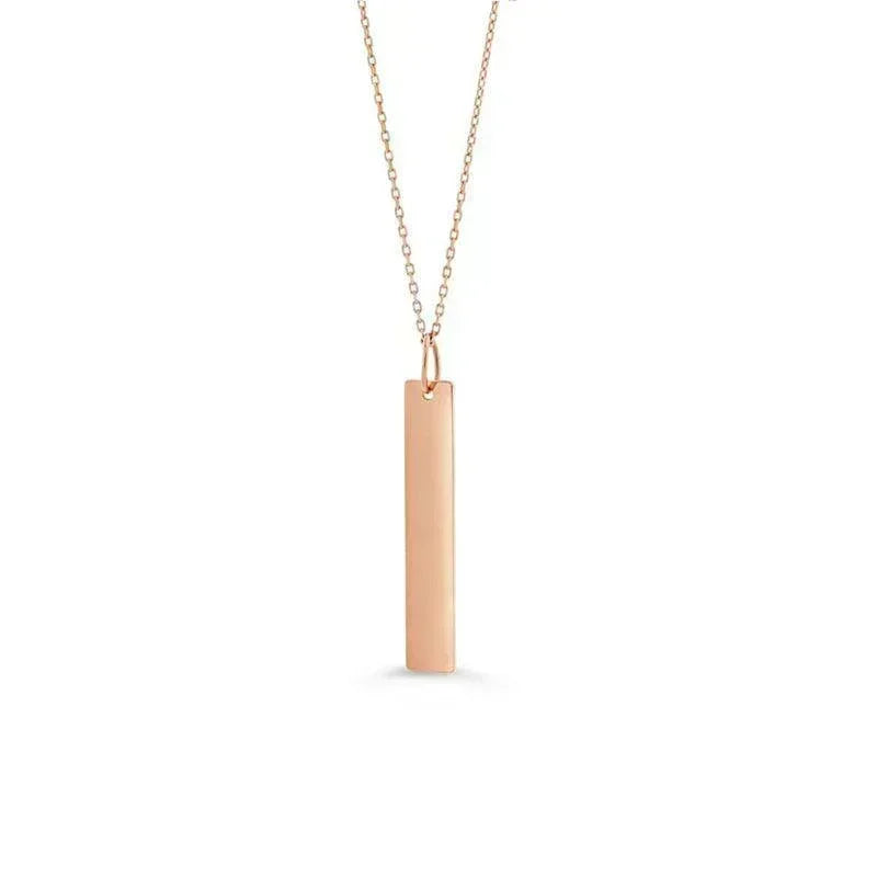 10K Rose Gold Long Monogram Pendant