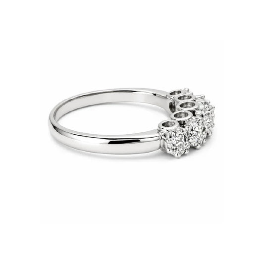 14K White Gold 0.52CT Diamond Flower Ring