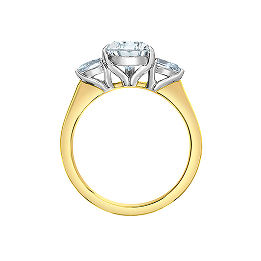 14K Yellow Gold 2.48TDW Pear Lab Grown Diamond Engagement Ring