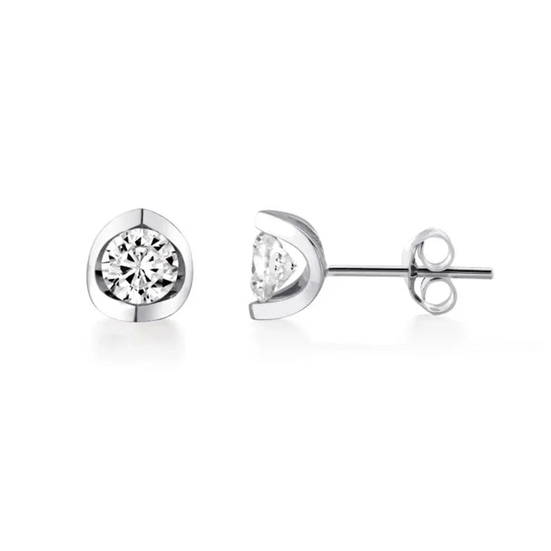 0.40CT Lab-Grown Diamond Tension Set Stud Earrings in White Gold Plated Sterling Silver