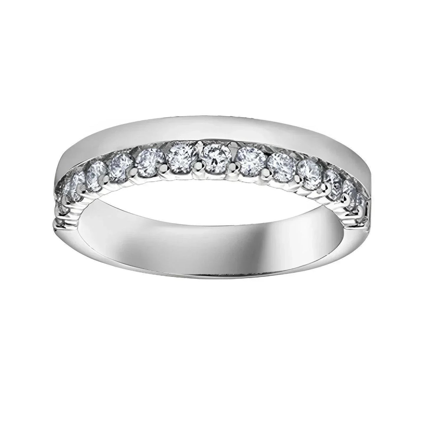 14K White Gold 0.50TDW Diamond Love Wedding Band