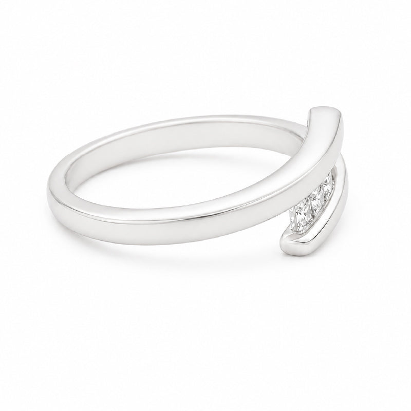 10K White Gold 0.18CT Square Cut Diamond Ring