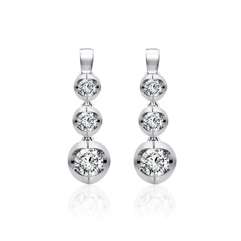 Sterling Silver White Gold Plated 0.20ct Lab Grown Diamond Earrings