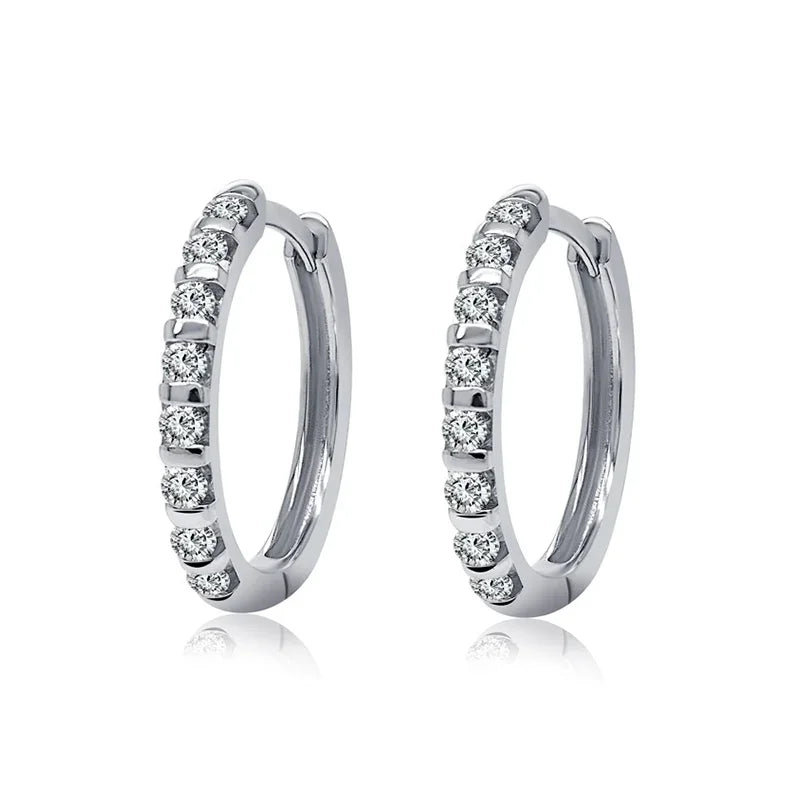 Sterling Silver White Gold Plated 0.33ct Lab Grown Diamond Hoop Earrings