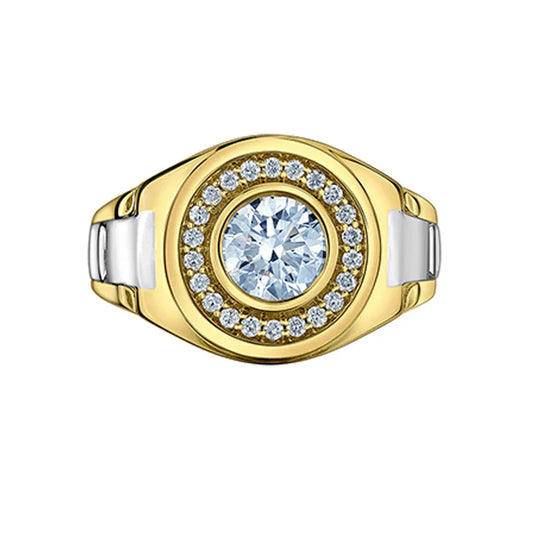 1.75TDW Lab Grown Diamond Ring in 14K Yellow and White Gold