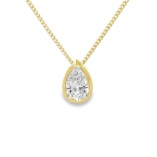 10K Yellow Gold 0.50CT Lab Grown Diamond Pear Shape Pendant