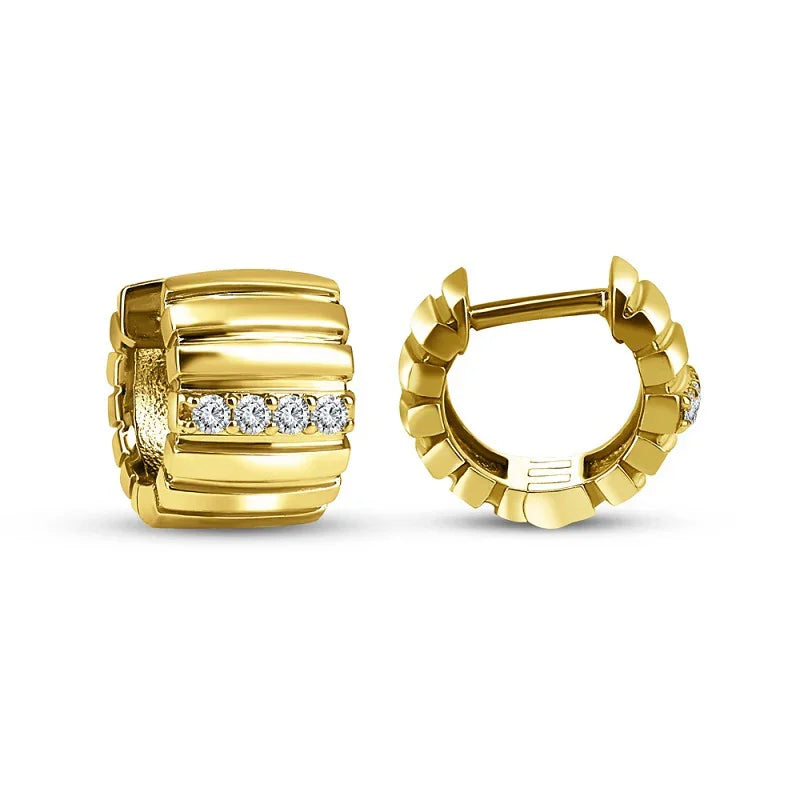 Sterling Silver Yellow Gold Plated 0.15ct Lab Grown Diamond Hoop Earrings