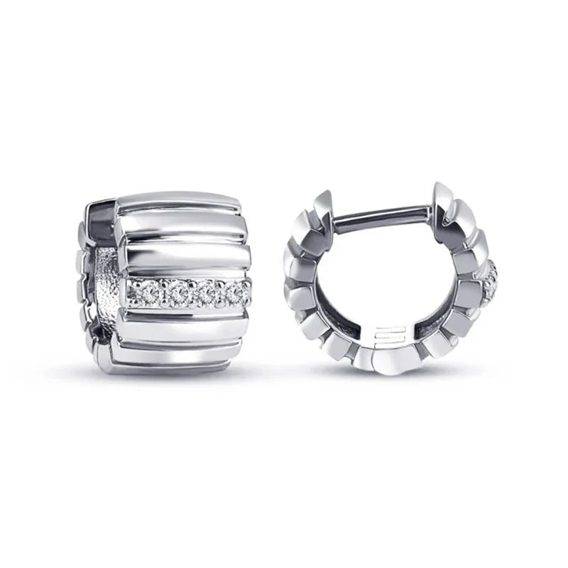 Sterling Silver White Gold Plated 0.15ct Lab Grown Diamond Hoop Earrings