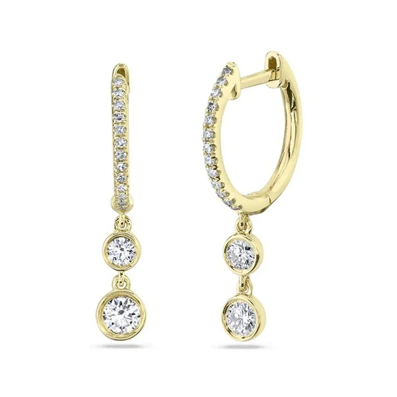 Sterling Silver White Gold Plated 0.32ct Lab Grown Diamond Hoop Drop Earrings