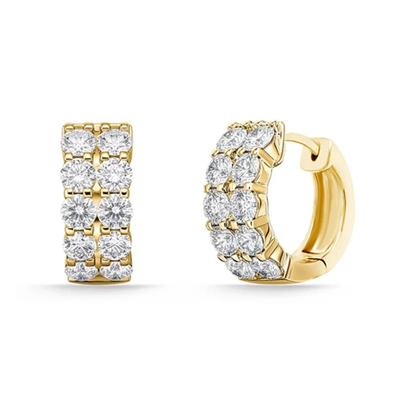 Sterling Silver Yellow Gold Plated 0.40ct Lab Grown Diamond Mini Huggie Earrings