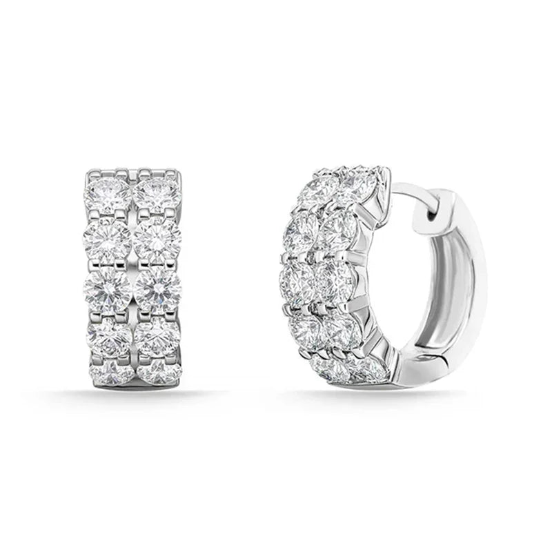 Sterling Silver White Gold Plated 0.40ct Lab Grown Diamond Mini Huggie Earrings