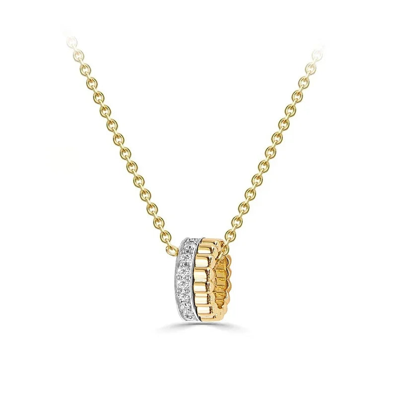 Sterling Silver White Gold & Yellow Gold Plated 0.25ct Lab Grown Diamond Iconic Circle Pendant