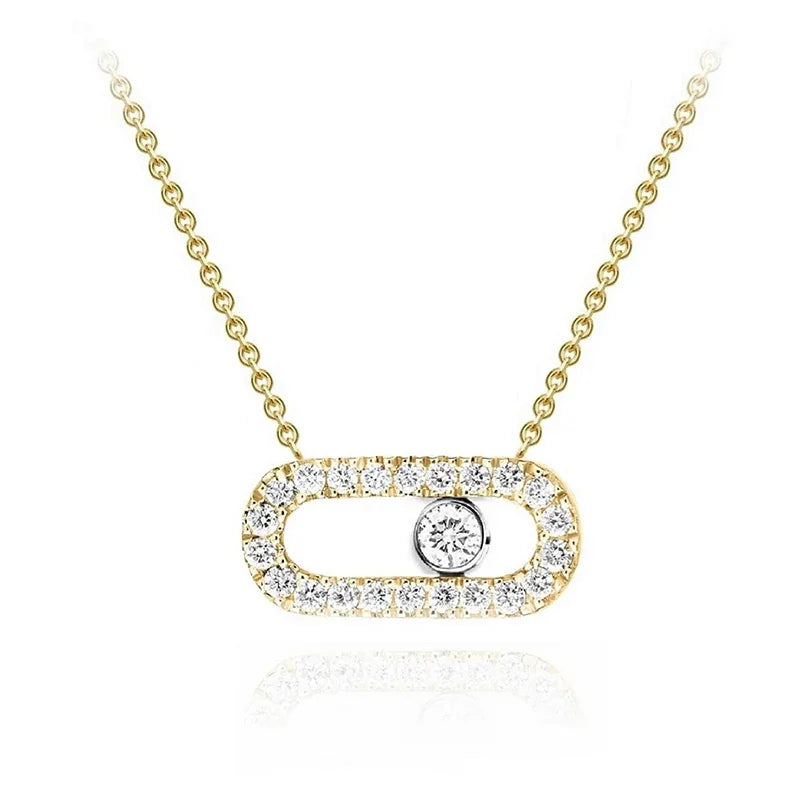 Sterling Silver White Gold & Yellow Gold Plated 0.24ct Lab Grown Diamond Necklace
