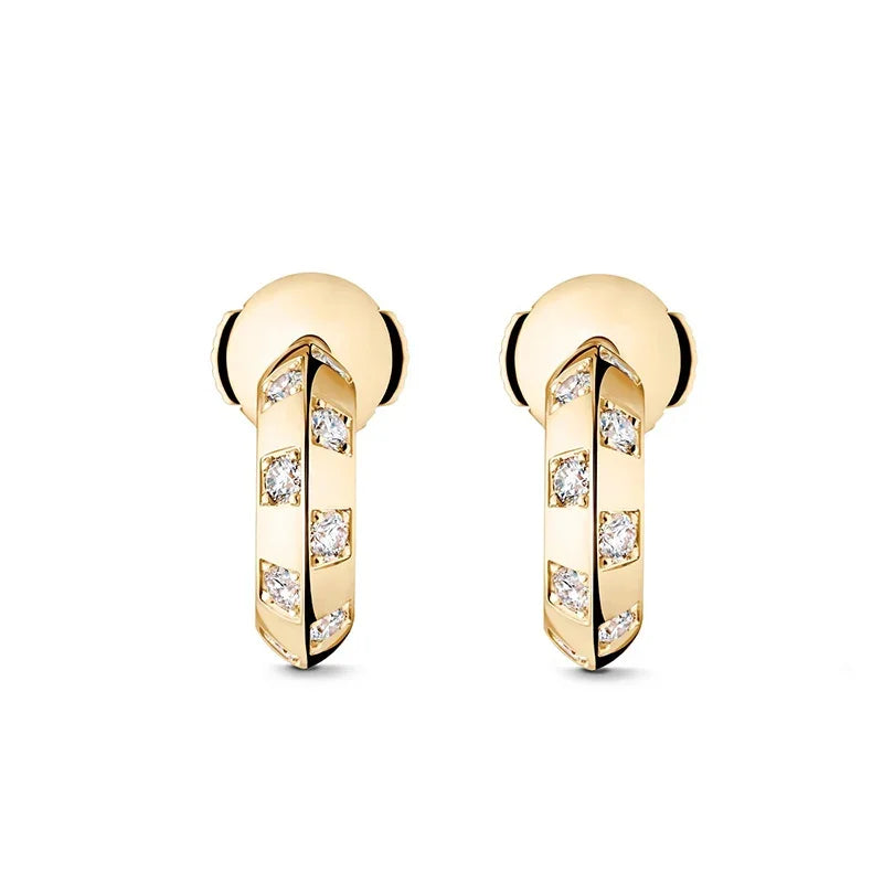 0.20ct Lab-Grown Diamond Yellow Gold Plated Sterling Silver Huggie Earrings