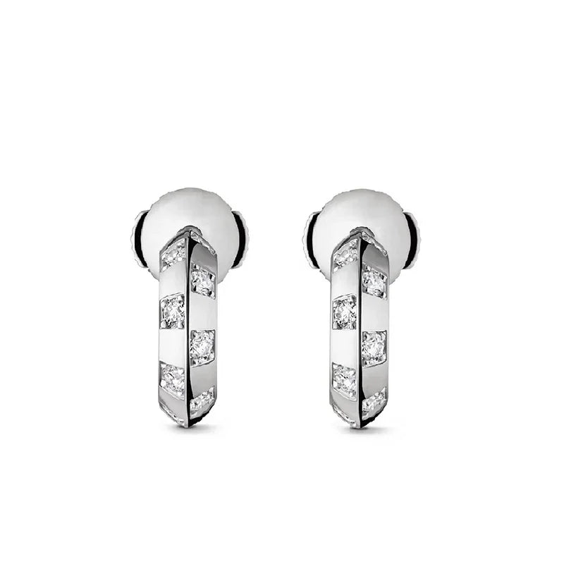 0.20ct Lab-Grown Diamond White Gold Plated Sterling Silver Huggie Earrings