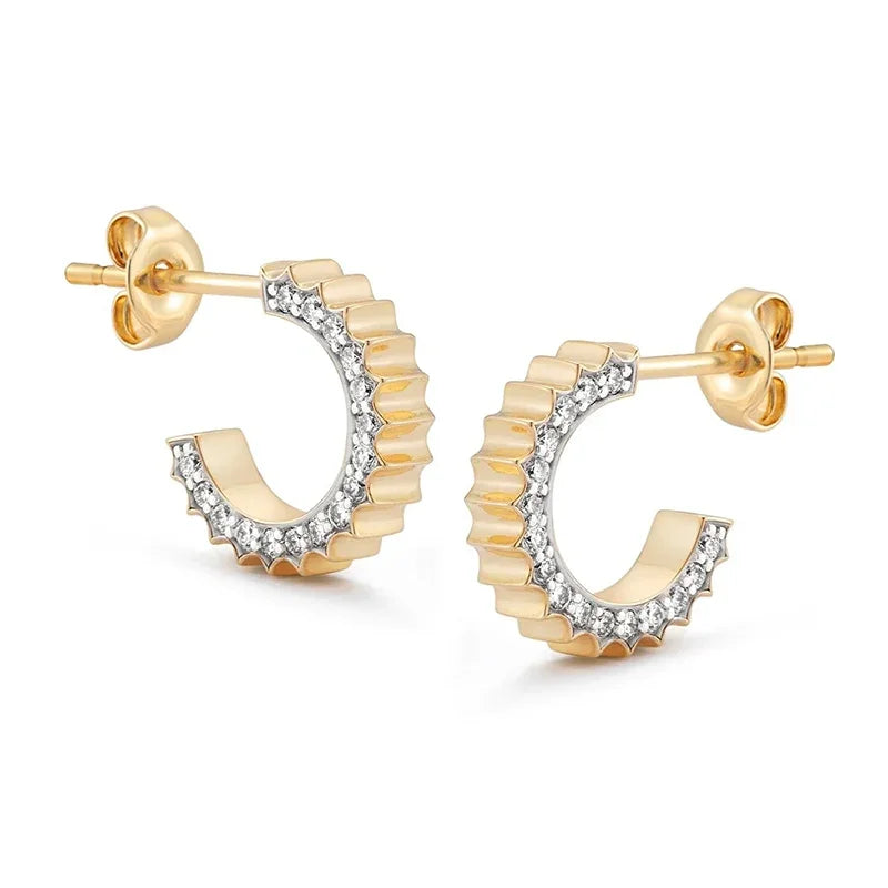 0.28ct Lab Grown Diamond Gold Plated Sterling Silver Huggie Earrings