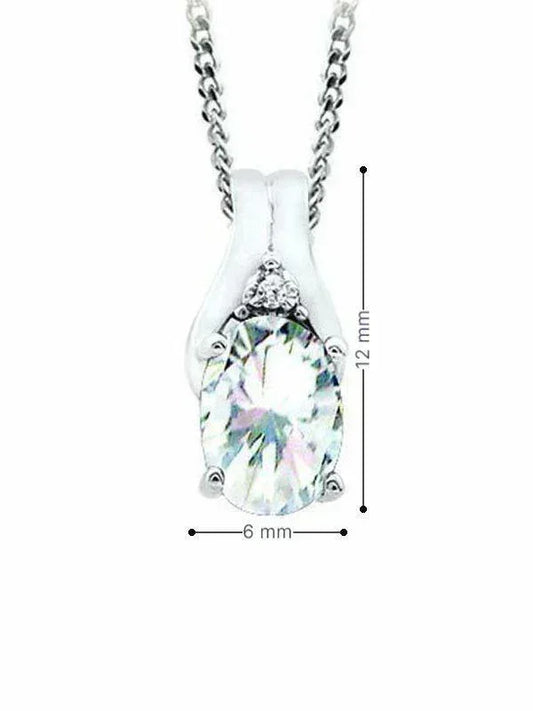 April Birthstone Pendant with Diamond Accent set in 10K White Gold