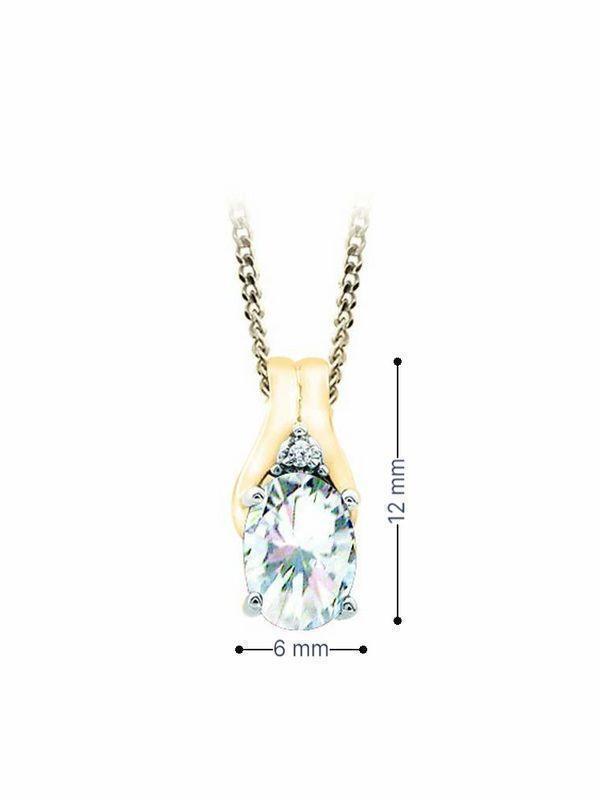 April Birthstone Pendant with Diamond Accent set in 10K Yellow gold