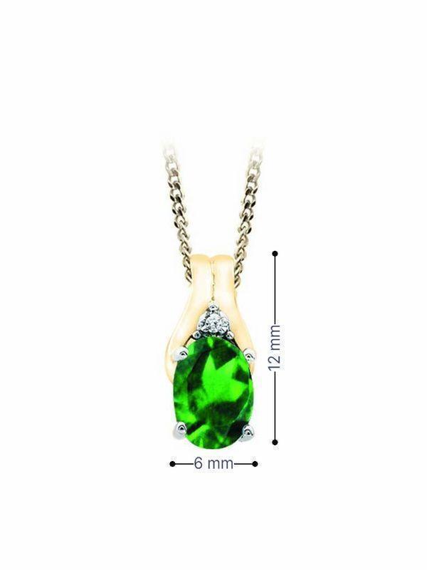 May Birthstone Pendant with Diamond Accent set in 10K Yellow gold