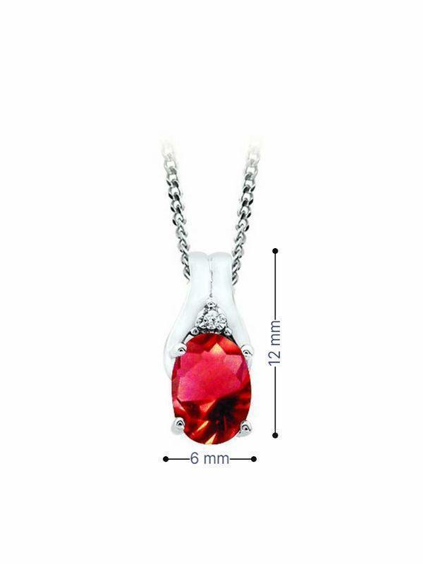 June Birthstone Pendant with Diamond Accent set in 10K White Gold
