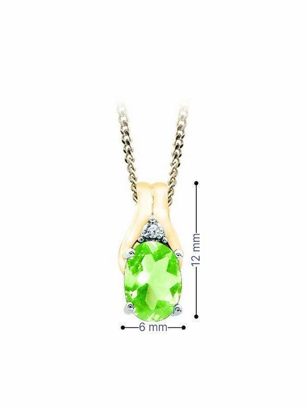 August Birthstone Pendant with Diamond Accent set in 10K Yellow gold
