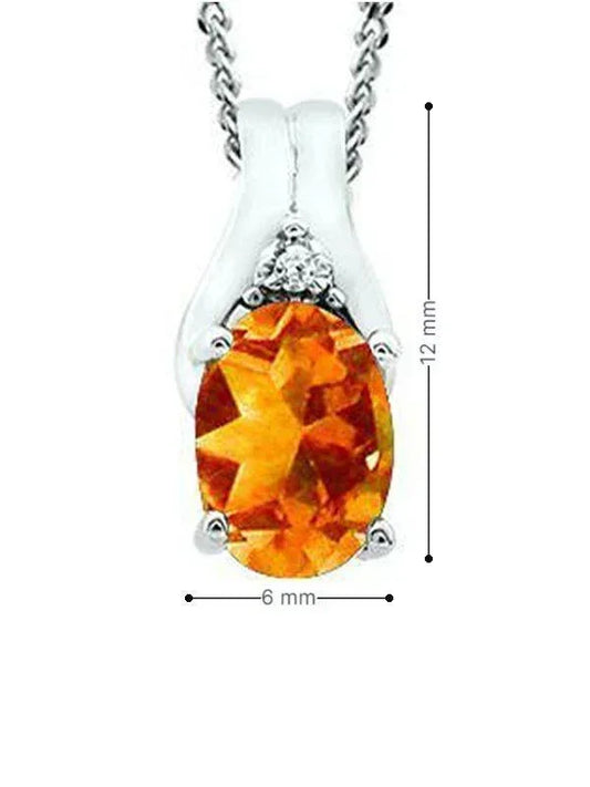 November Birthstone Pendant with Diamond Accent set in 10K White Gold