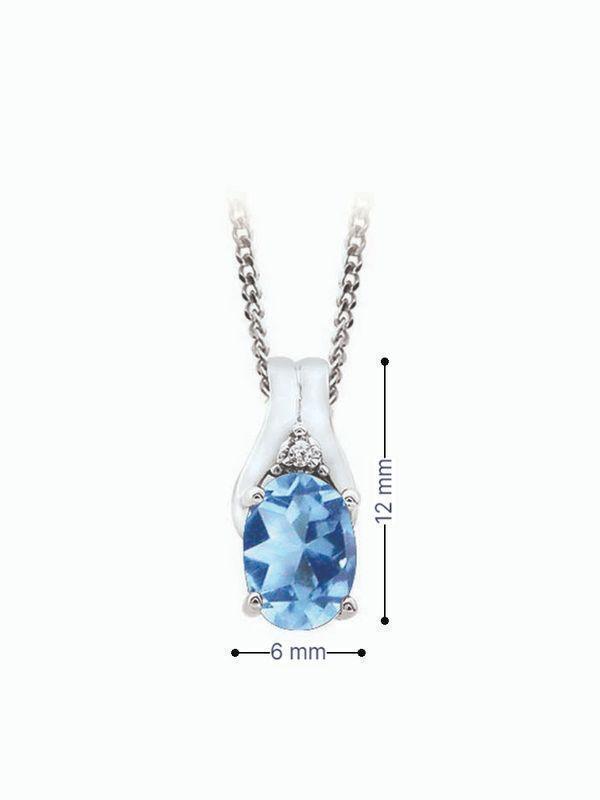 December Birthstone Pendant with Diamond Accent set in 10K White Gold