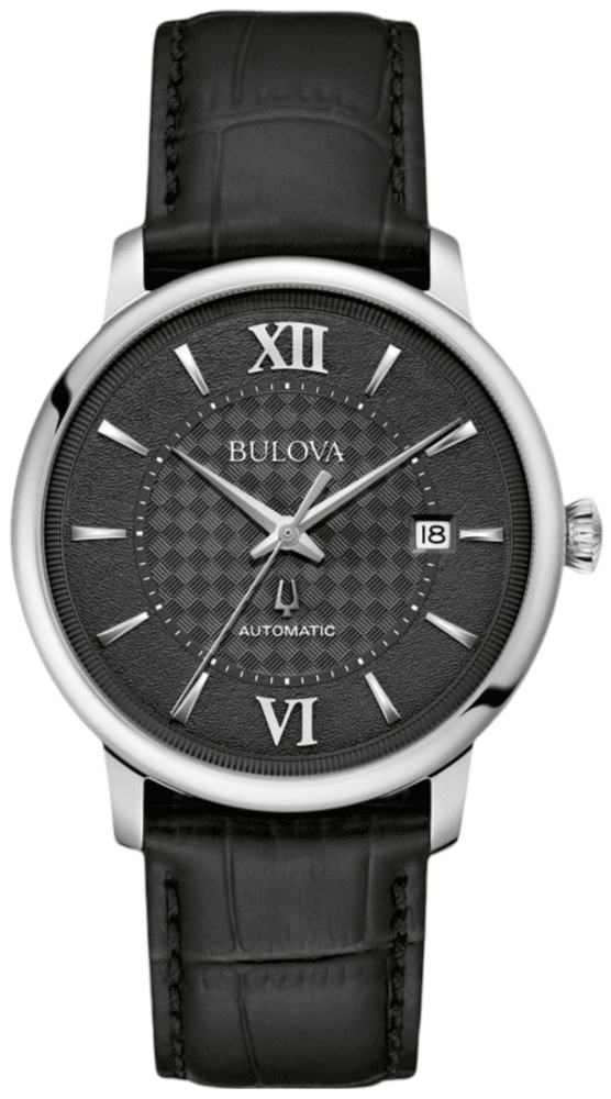 Bulova mens watch leather best sale