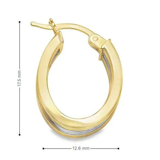 14K Two-Tone Gold 5mm Hoop Earrings