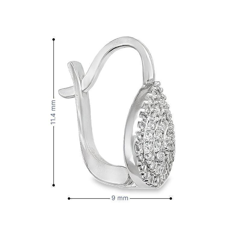 10K White Gold Fancy CZ French Back Earrings