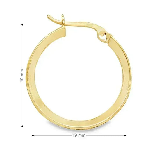 CZ Round Hoop Earrings in 10K Yellow Gold