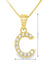 Yellow Gold Plated Sterling Silver CZ Letter C Pendant