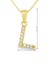 Yellow Gold Plated Sterling Silver CZ Letter L Pendant