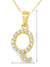Yellow Gold Plated Sterling Silver CZ Letter Q Pendant