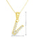 Yellow Gold Plated Sterling Silver CZ Letter V Pendant