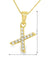 Yellow Gold Plated Sterling Silver CZ Letter X Pendant