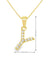 Yellow Gold Plated Sterling Silver CZ Letter Y Pendant