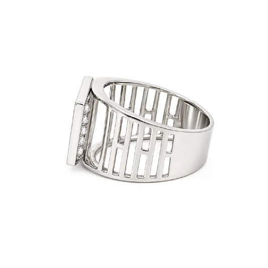14K White Gold 1.15TDW Diamond Men’s Ring