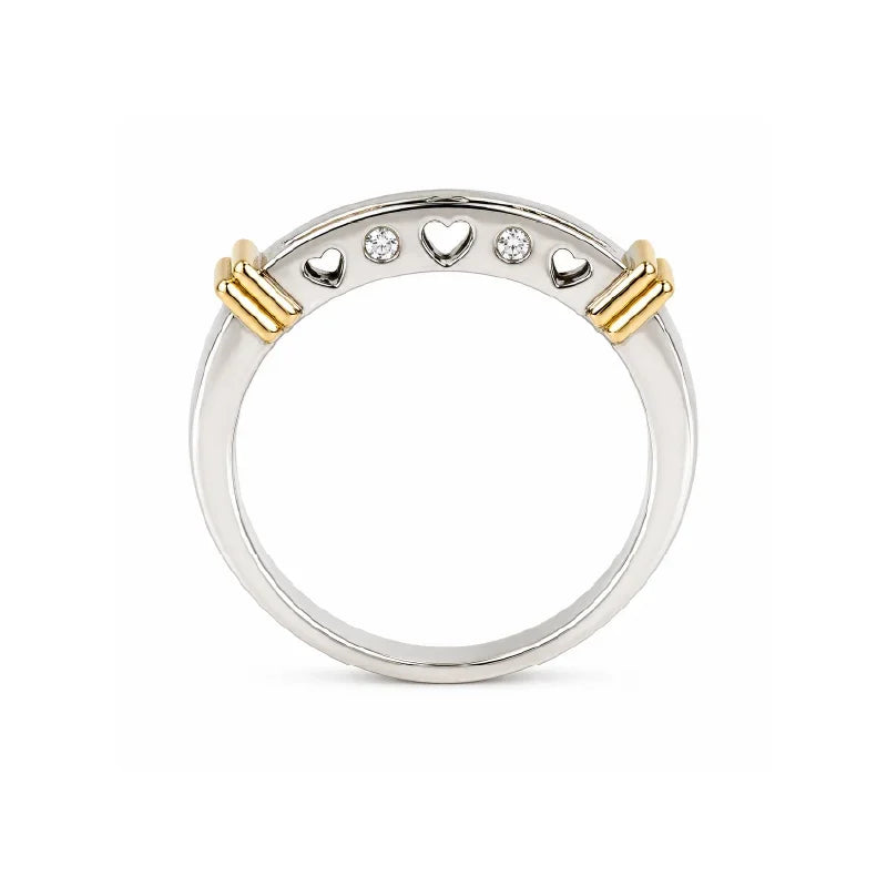 10K White Gold 0.15CT Diamond Heart Band