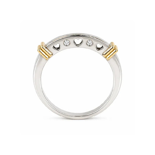 10K White Gold 0.15CT Diamond Heart Band