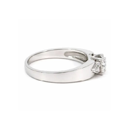 0.10CT Diamond Engagement Ring in 10K White Gold