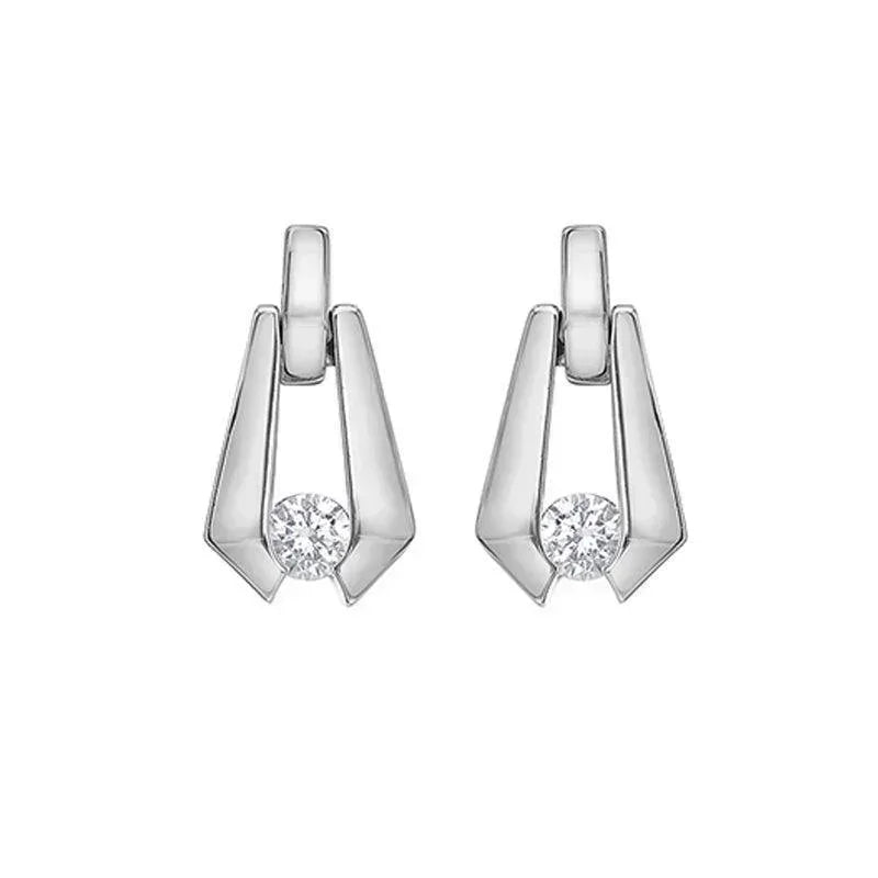 10K White Gold 0.17TDW Canadian Diamond Earrings