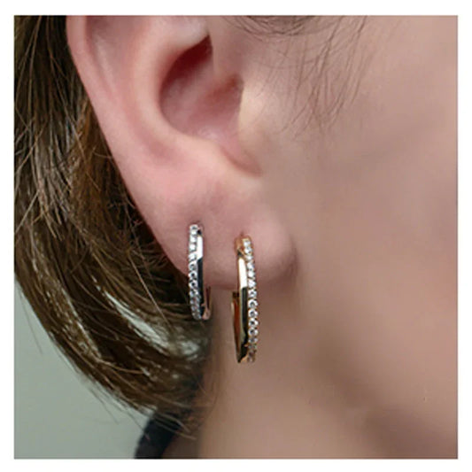 14K Yellow Gold 0.50TDW Diamond Love Earrings