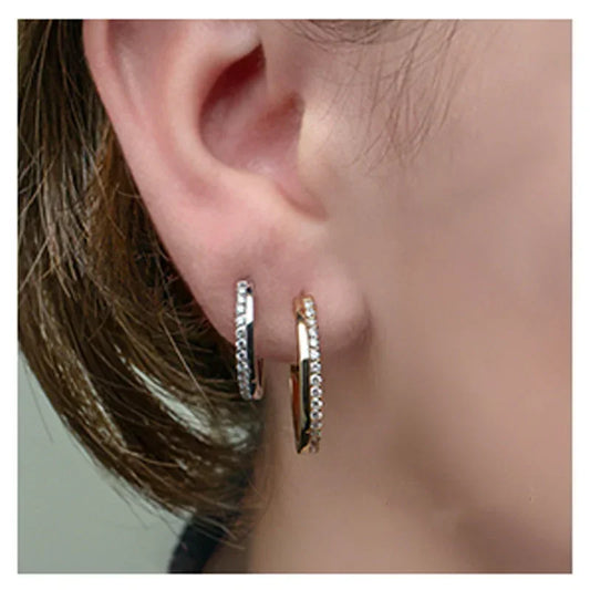 14K Yellow Gold 0.50TDW Diamond Love Earrings
