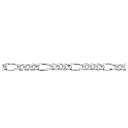 Sterling Silver 3.8mm Figaro Link Italian Bracelet