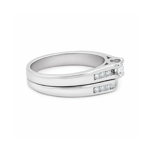 10K White Gold 0.40TDW Canadian Diamond Wedding Set