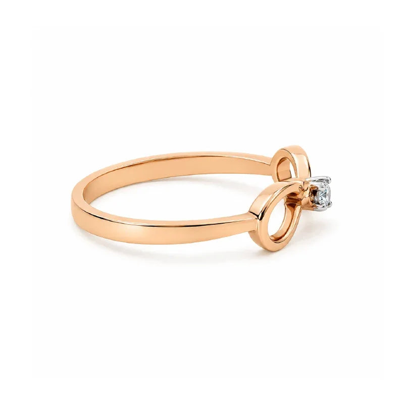 10K Pink & White Gold 0.04TDW Canadian Diamond Infinity Ring