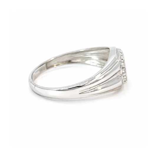 10K White Gold 0.12CT Diamond Men’s Ring
