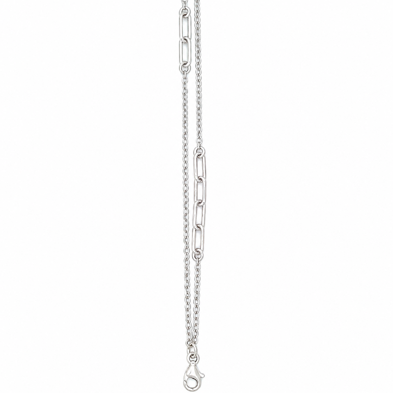 Sterling Silver White Gold Plated 2 Row Fancy Bracelet