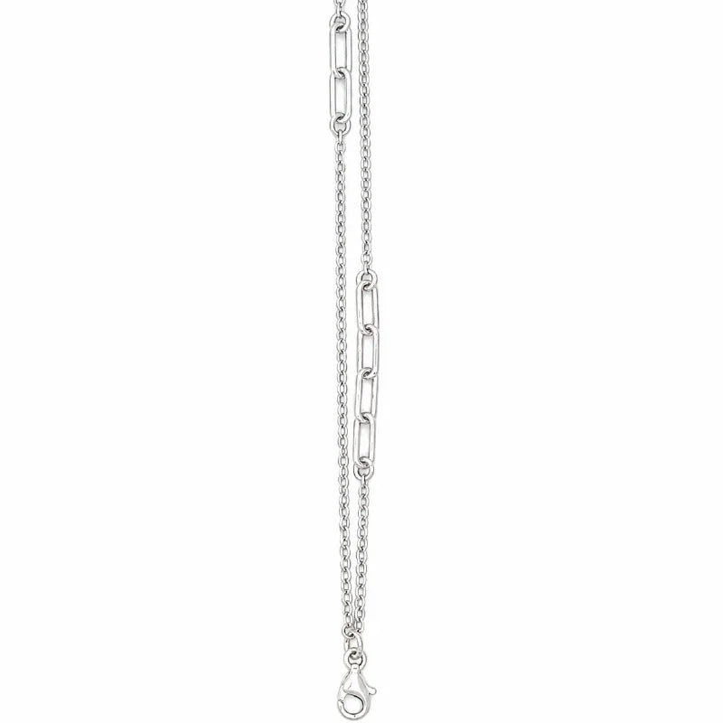 Sterling Silver White Gold Plated 2 Row Fancy Bracelet